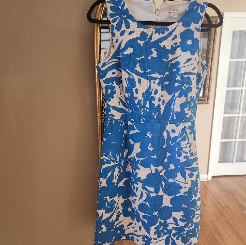 J. Crew Blue and White Floral  Dress in Size 4